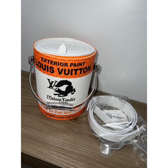 Louis Vuitton Orange LV Paint Can Monogram Top Handle Shoulder Crossbody Bag - Picture 4 of 14